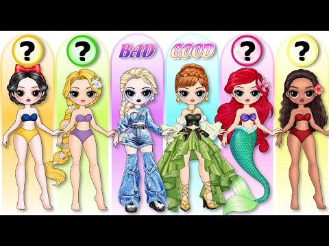 Disney Princess, Wednesday & Ladybug Glow Up Into Good or Bad Girl | Best DIY Fashion Paper Dolls