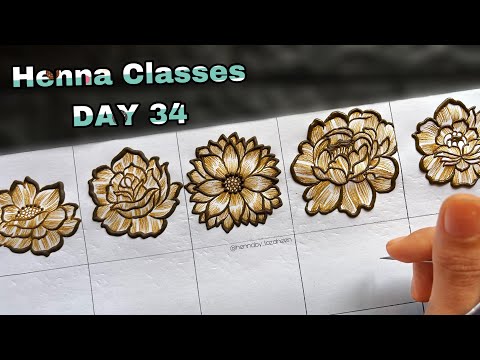 Tazaheen Henna Classes DAY 34 || Learn Detailed Henna with Tazaheen Henna Classes 2024