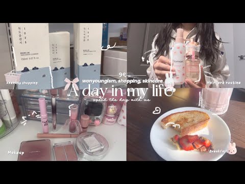 A day in my life vlog ₊˚⊹♡ | shopping, Korean skincare, wonyoungism, Japanese Haircare, routines 🎀…