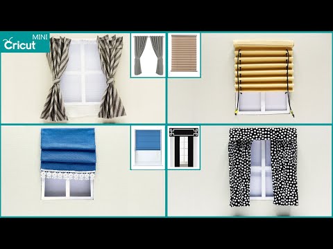 Create Mini Dollhouse Curtains & Blinds with your Cricut | 4 Designs | No Sewing