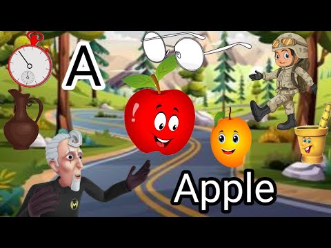 Learn Alphabets A to Z labcd with Live Example | A for Apple | Alphabets With Words | English