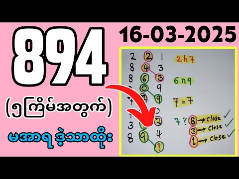 3D (16-03-2025) ၅ကြိမ်အတွက် ပြန်စရာမလို ဒဲ့တစ်ကွက်ကောင်