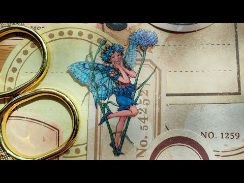 6 mins | Trimming a navy blue vintage fairy and butterfly sticker 💙🦋