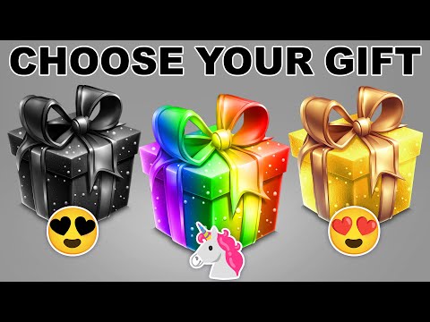 Choose Your Gift...! Black, Unicorn or Gold  🖤🌈💛 How Lucky Are You? 😱 QuizZone #chooseyourgift