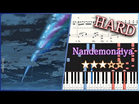 Your Name ED - Nandemonaiya - Medium Piano Tutorial + Sheets【Piano Arrangement】