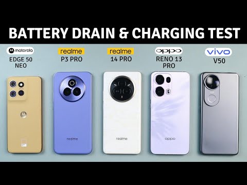 Vivo V50 vs Realme 14 Pro, P3 Pro vs Moto Edge 50 Neo vs Oppo Reno 13 Pro Battery Drain & Charging