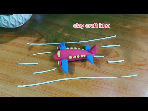 How to make polymer clay red plenes making for child//clay toys for kids.