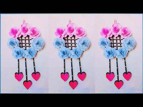 DIY woolen Wall hanging Craft | Wall toran | paper wall hanging craft | paper rose wall hanging #diy