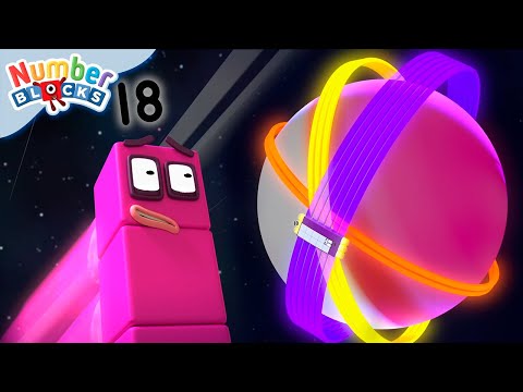 Ride the Rays Fun with Numberblock 18 🏎️ | Learn to Count | @Numberblocks