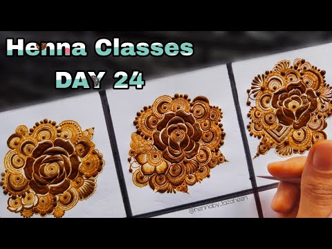 Tazaheen Henna Classes Day 24 || Learn Detailed Henna with Tazaheen Henna Classes 2023