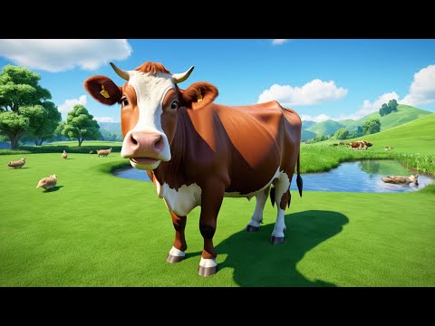 Moo Moo Brown Cow Rhyme Song | Popular Nursery Rhyme | Educational Kids Songs