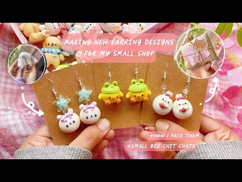 ✨I made NEW CLAY earring designs for my small shop + packing them VLOG✨ + small biz chit chats