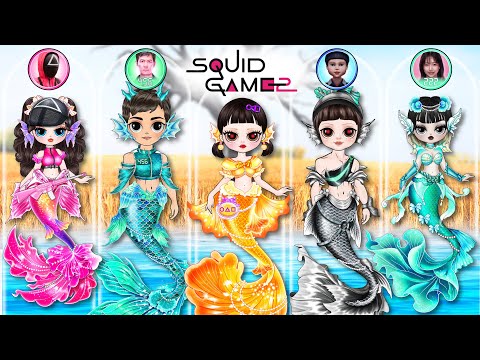 Mermaid Squid Game for Disney Princess | Best DIY Fashion Paper Dolls