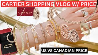 CARTIER SHOPPING VLOG WITH PRICE | Cartier paved love bracelet, paved panthere de cartier, clash etc