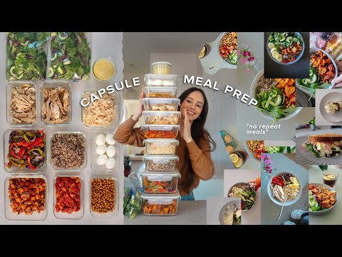 My “capsule meal prep” method for easy meals all week (no repeats!)