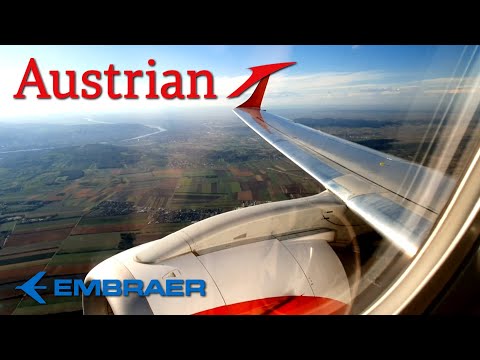 Austrian Airlines Embraer 195 ✈ Approach and Landing in Vienna