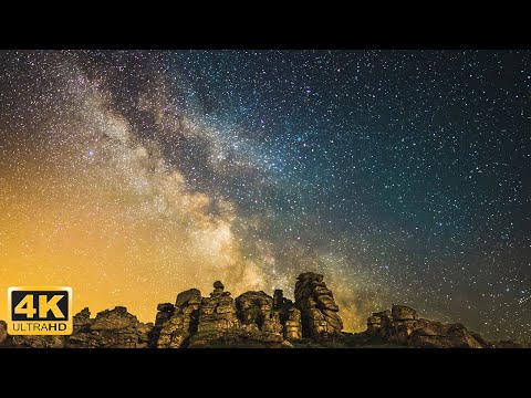 4k Night Journey of the Sky -Time Lapse of Starry Nights, Milky Way, Star trails