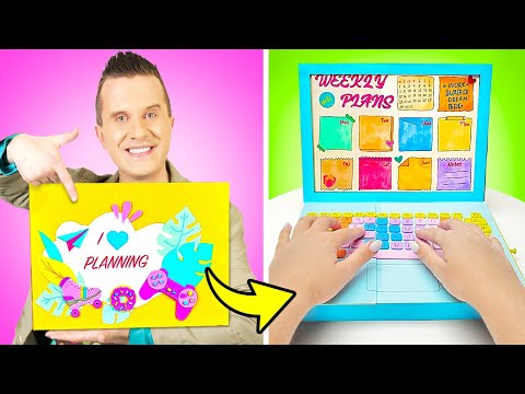 How to Escape Chaos? | Create Your Own✨ Cardboard Laptop Planner with Slick Slime Sam's Maker World