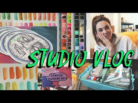 art supply haul, watercolor revamp, and new class! 🎨 📦 ☀️ | STUDIO VLOG 044