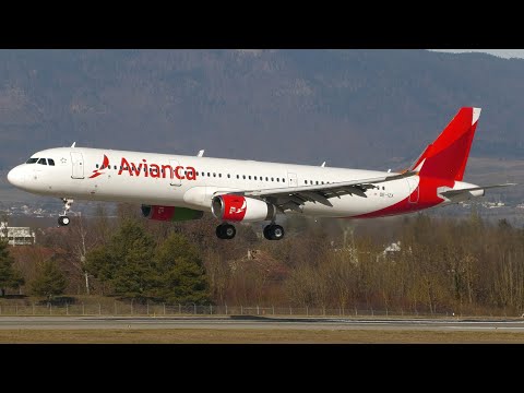 4K | Ex. Avianca Airbus A321SL OE-IZX landing at Geneva/GVA/LSGG