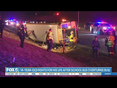 14-year-old fighting for his life after NJ bus crash