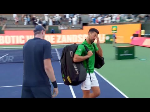 Novak Djokovic crying after Lucky Loser Botic van de Zandschulp knockout him from Indian Well Round2