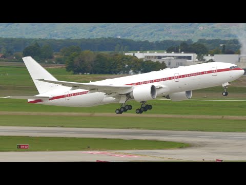 4K | *MISSING TITLES* U.A.E. Government Boeing 777-200ER A6-ALN takeoff at Geneva/GVA/LSGG