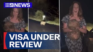 Influencer's visa under review over controversial wombat video | 9 News Australia