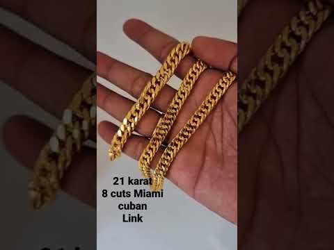 21 karat cuban link chain & bracelet