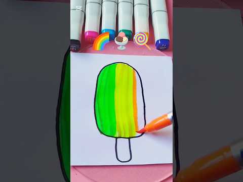 Creative Art ❤️🍭💙 #satisfying #creativeart #mixemojiart #shorts