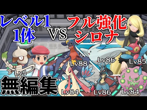 【無編集】レベル1ドーブル1体でフル強化シロナを倒す【ポケモンBDSP】