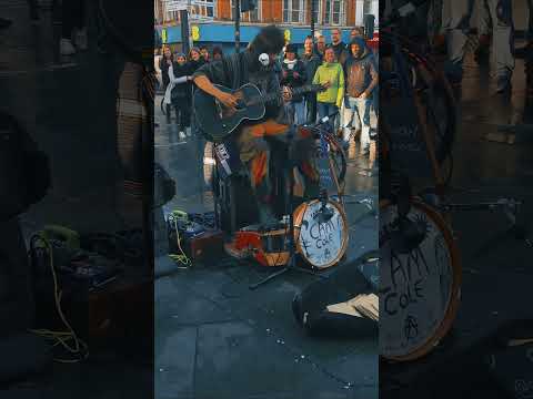 London Streetmusic!🔥😳 #busking #streetmusic  #bluesrock #slideguitar #footdrums #livemusic #blues