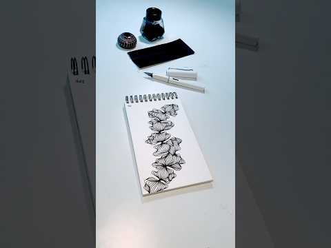 Drawing Abstract Line Art with Black Ink #art #drawing #sketch #artist #tutorial