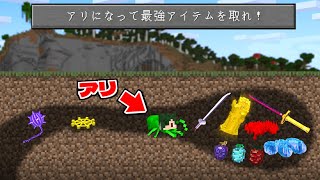 アリになって最強アイテムを取れ！【マイクラ】【マインクラフト】