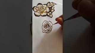 rose flower pattern, easy way to make ❤️/Mehandi design