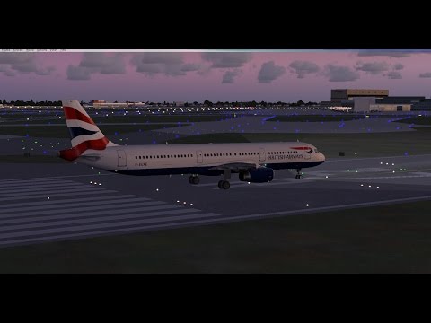 -FSX-  Brtish Airways A321 - From London To Cardiff  - Short Sunset Flight -