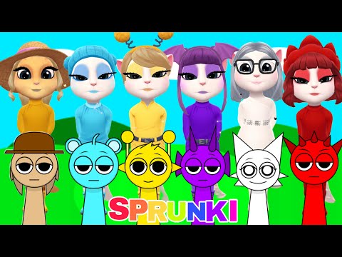 My Talking Angela 2 || SPRUNKI INCREDIBOX | Tunner, Wenda, Durple, Sky, Raddy, Simon, | New Update