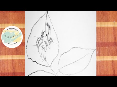 Shiv parvati hand drawing with Bel Patra |3 Bel Patra drawing | Beautiful Bel Patra drawing tutorial