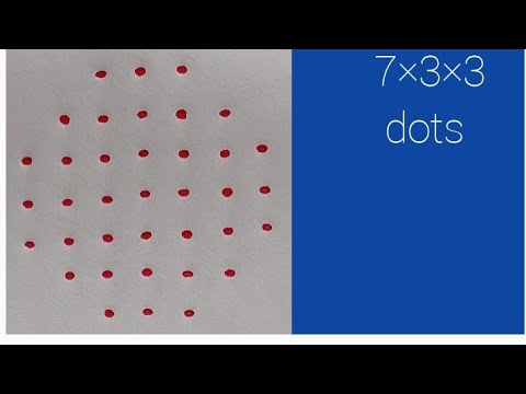 Small dots muggulu | 7×3×3 dot easy daily kolam | easy dot muggulu | simple rangoli designs  |