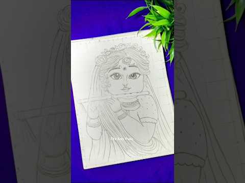 Cute radha rani drawing ❤️ || radhashtami special drawing 😍 || #shorts