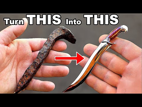 I turn a Rusty Spike into a Perfect Miniature Fighting Knife