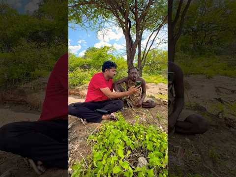 Kissing hadzabe hunter Russian girl #hadzabe #hadzabetribe #challenge #kiss #wildlife #viralvideo