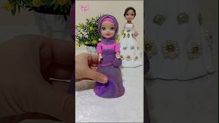 How to Make a Dress for a Doll with Clay / DIY Hidjab Doll Dress 🧕💕 #youtubeshorts #polymerclaydoll