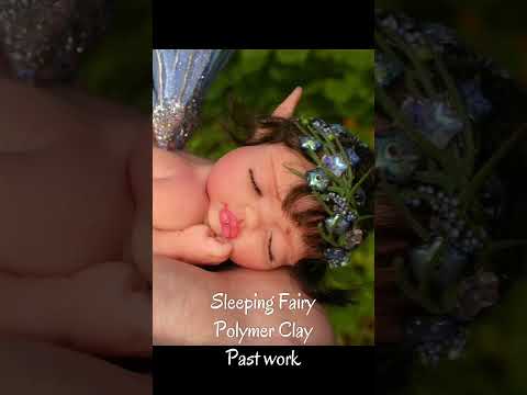 Sleeping baby fairy #ellenfaeforest #shorts #short #polymerclayartist #doll #baby #ooak #artist #art