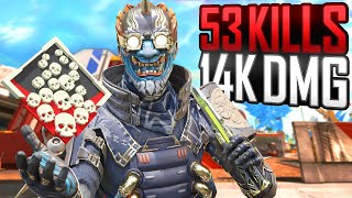 SOLO Octane 53 KILLS and 14,000 Damage Apex Legends Gameplay