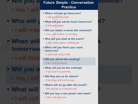 Simple Future Tense Practice | English Speaking Practice | Learn English | Easy English Questions