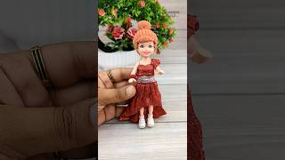 DIY Valentine Doll Dress Making With Clay💕❤️🥰Old Barbie Doll Makeover To Valentine Doll(model-4)