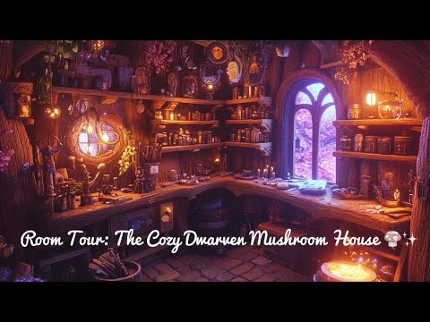 Room Tour: The Cozy Dwarven Mushroom House 🍄✨ | Fantasy Forest Adventures