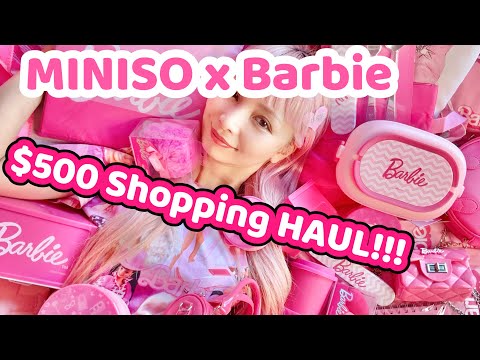 MINISO x BARBIE $500 Shopping Spree Haul!! All PINK BARBIECORE