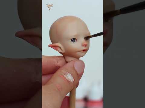 Polymer clay art doll tutorial | painting the Bluebell faerie